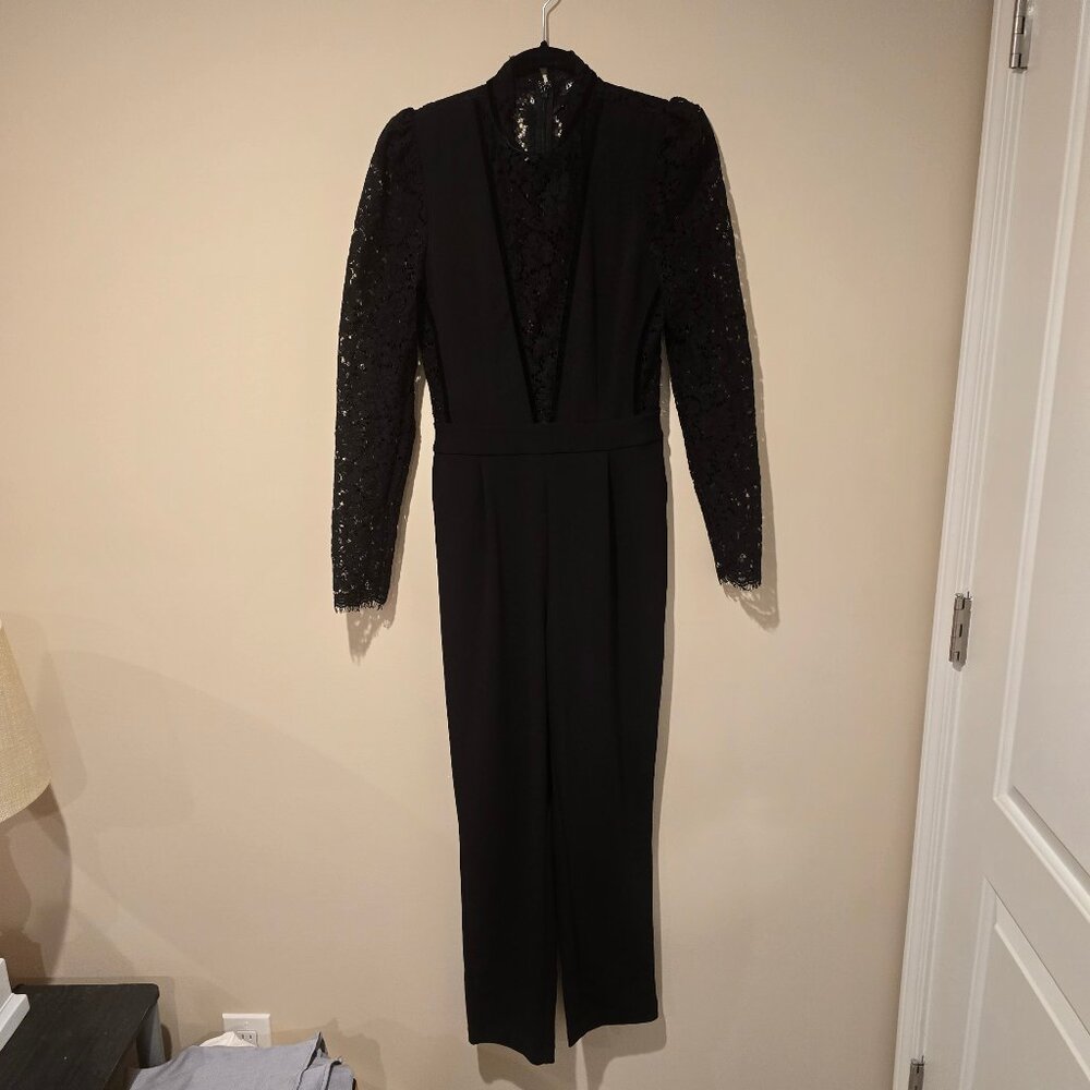 Express Black Jumpsuit Size 4 Long Sleeve Long Pants